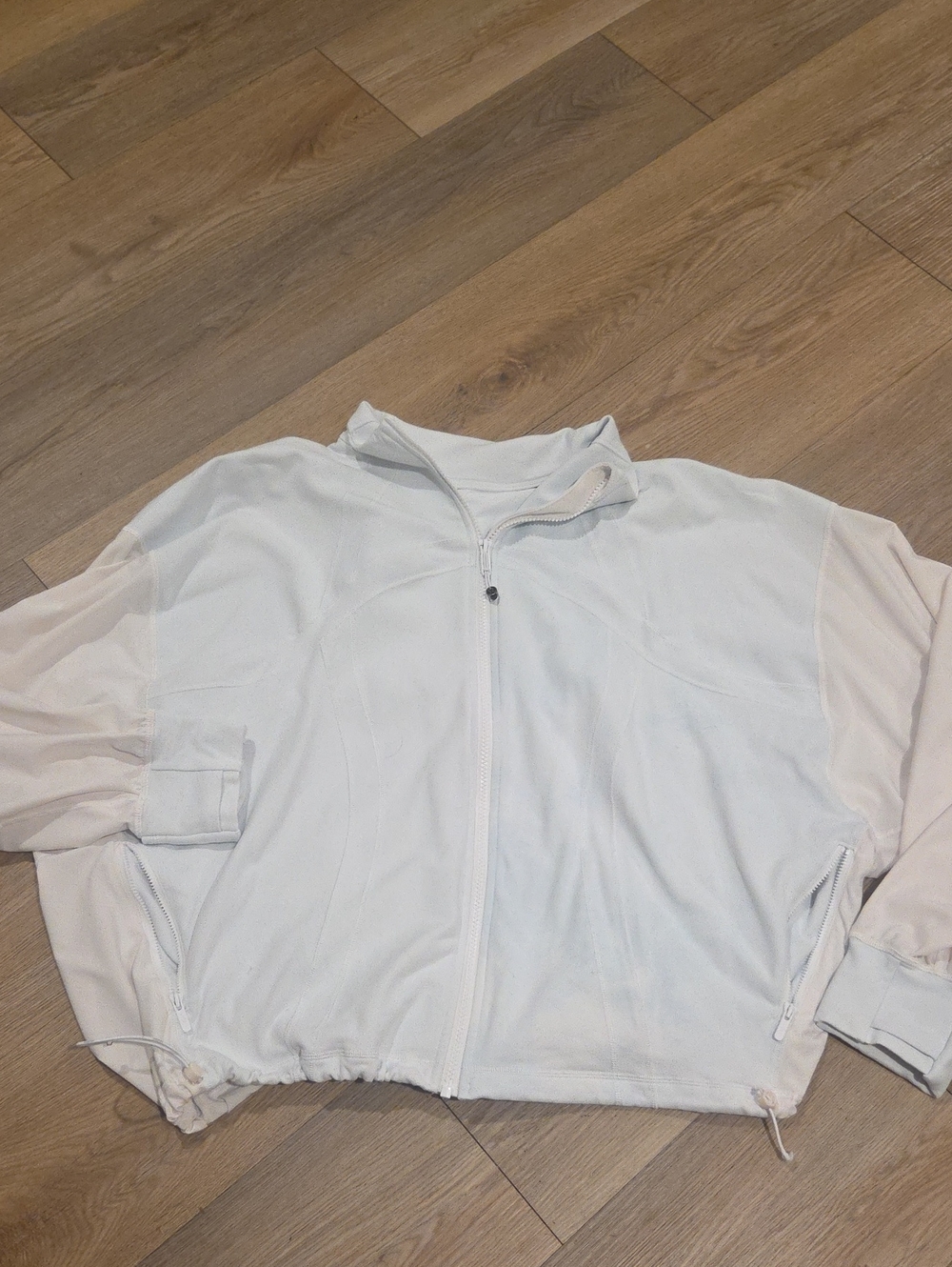 lululemon athletica White Zip-Up Bomber Jacket